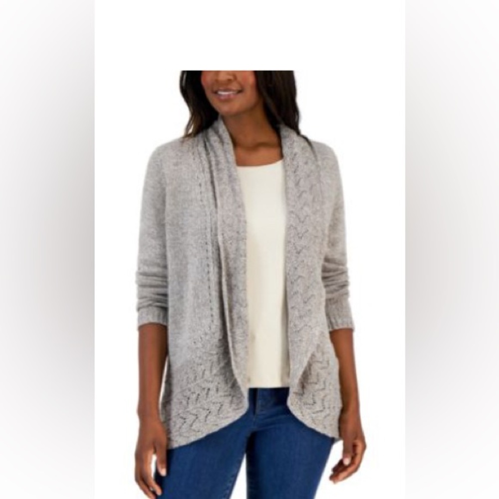 Laura Scott Women's Cardigan in Gull Marl Size Medium
